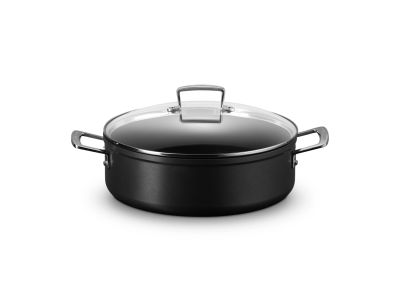 Anti-Aanbak Provençaalse Sauteuse met 4x Sterkere Anti-Aanbaklaag en Glazen deksel 28cm 5,4L