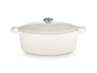 Stoofpan Ovaal in Geëmailleerd Gietijzer 33cm Meringue