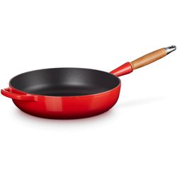 Le Creuset Sauteuse Signature in Geëmailleerd Gietijzer met Houten Handvat 28cm 3,6l Kersenrood