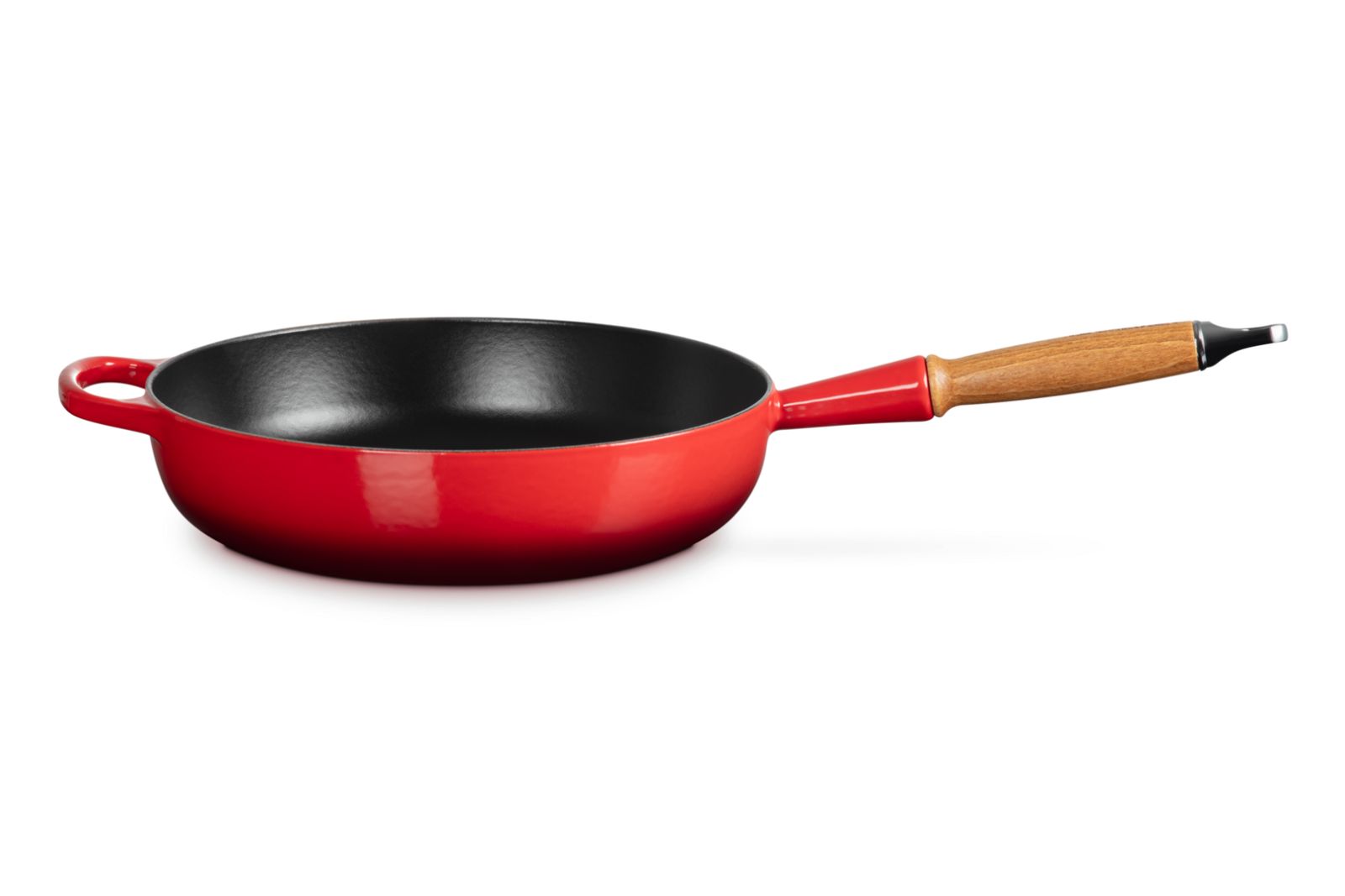Signature Sauteuse in Geëmailleerd Gietijzer met Houten Handvat 28cm 3,6l Kersenrood