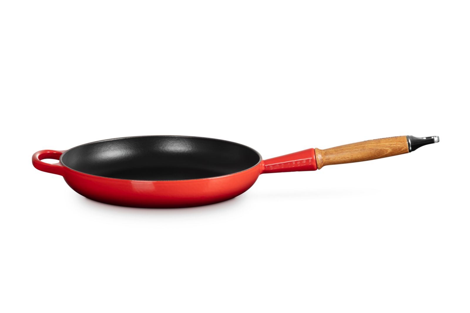 Signature Koekenpan in Geëmailleerd Gietijzer met Houten Handvat 26cm 2l Kersenrood
