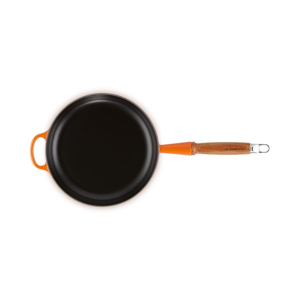 Le Creuset Koekenpan Signature in Geëmailleerd Gietijzer met Houten Handvat 26cm 2l Oranjerood