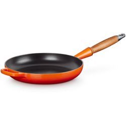 Le Creuset Koekenpan Signature in Geëmailleerd Gietijzer met Houten Handvat 26cm 2l Oranjerood 