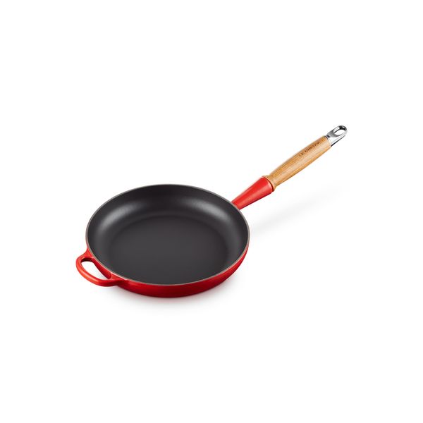 Le Creuset Koekenpan Signature in Geëmailleerd Gietijzer met Houten Handvat 24cm 1,6l Kersenrood 