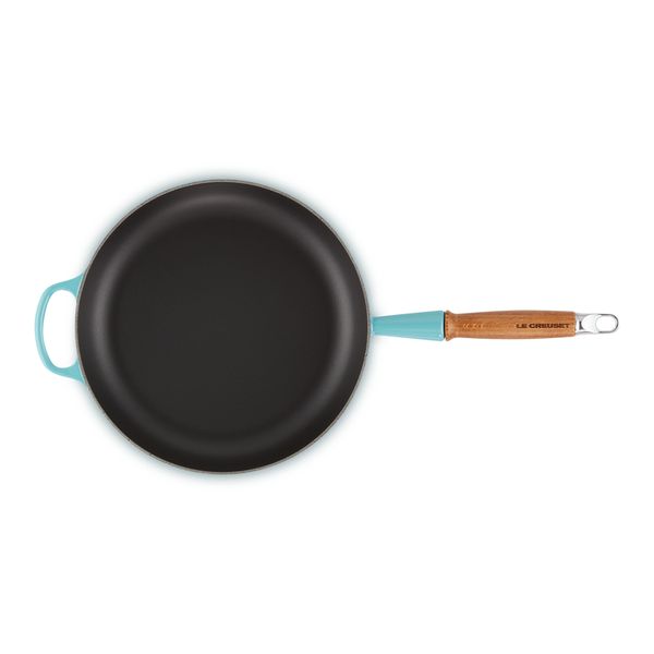 Le Creuset Koekenpan Signature in Geëmailleerd Gietijzer met Houten Handvat 28cm 2,6l Caribbean Blue