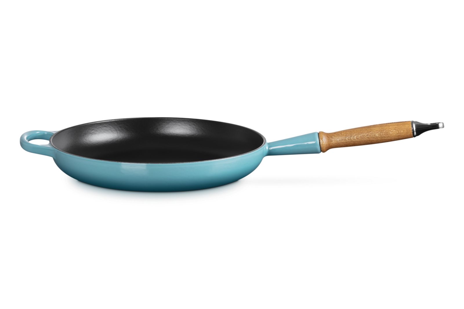 Signature Koekenpan in Geëmailleerd Gietijzer met Houten Handvat 28cm 2,6l Caribbean Blue