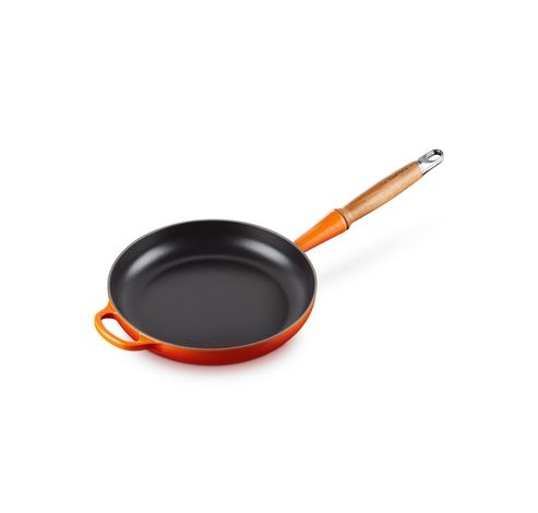 Poêle Signature en fonte émaillée avec manche en bois 28cm 2,6l Volcanique  Le Creuset