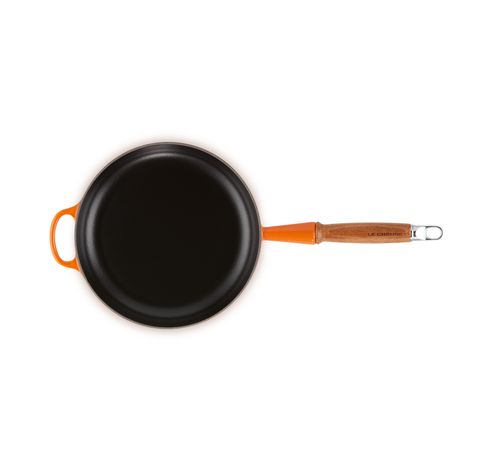 Poêle Signature en fonte émaillée avec manche en bois 28cm 2,6l Volcanique  Le Creuset