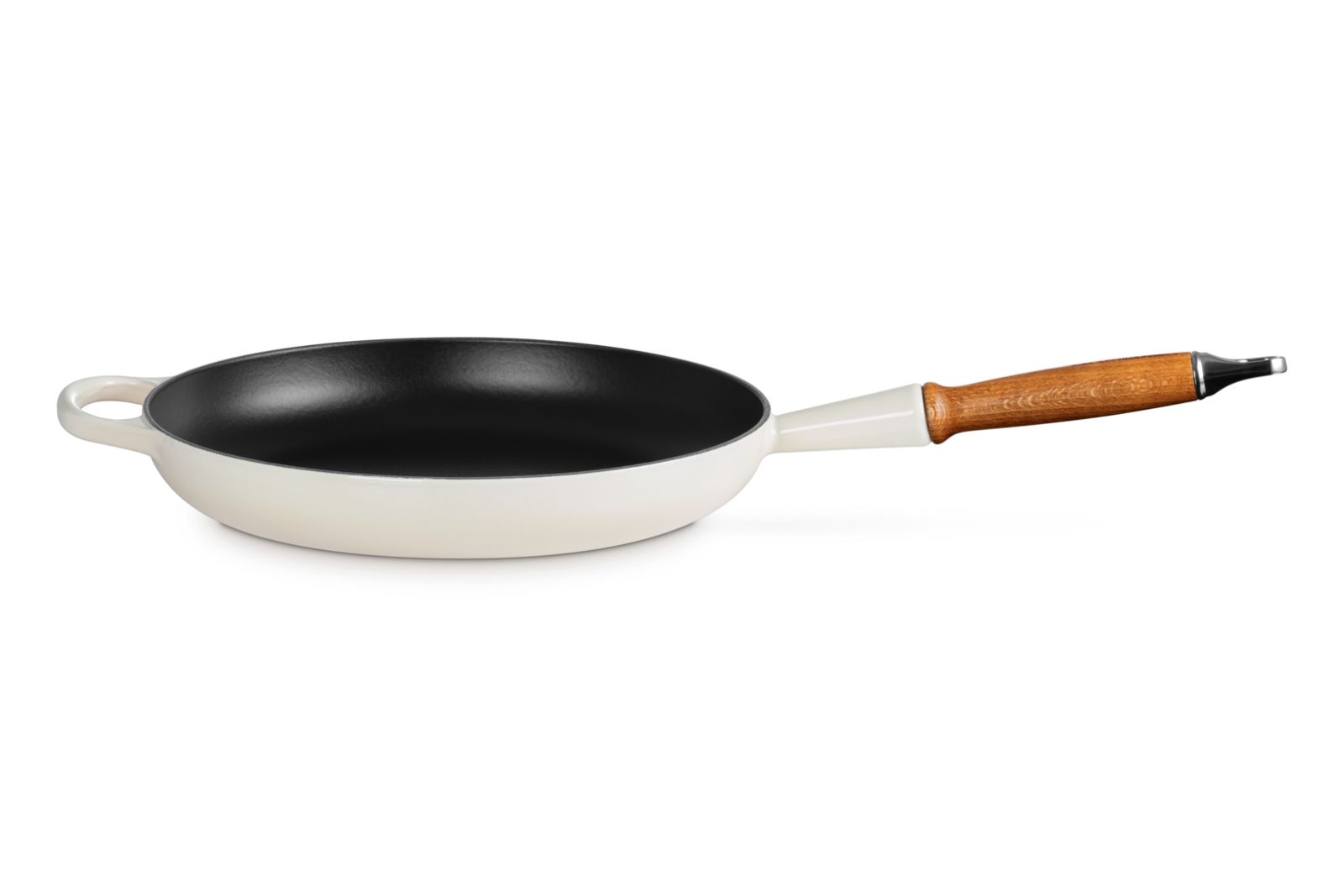 Signature Koekenpan in Geëmailleerd Gietijzer met Houten Handvat 28cm 2,6l Meringue