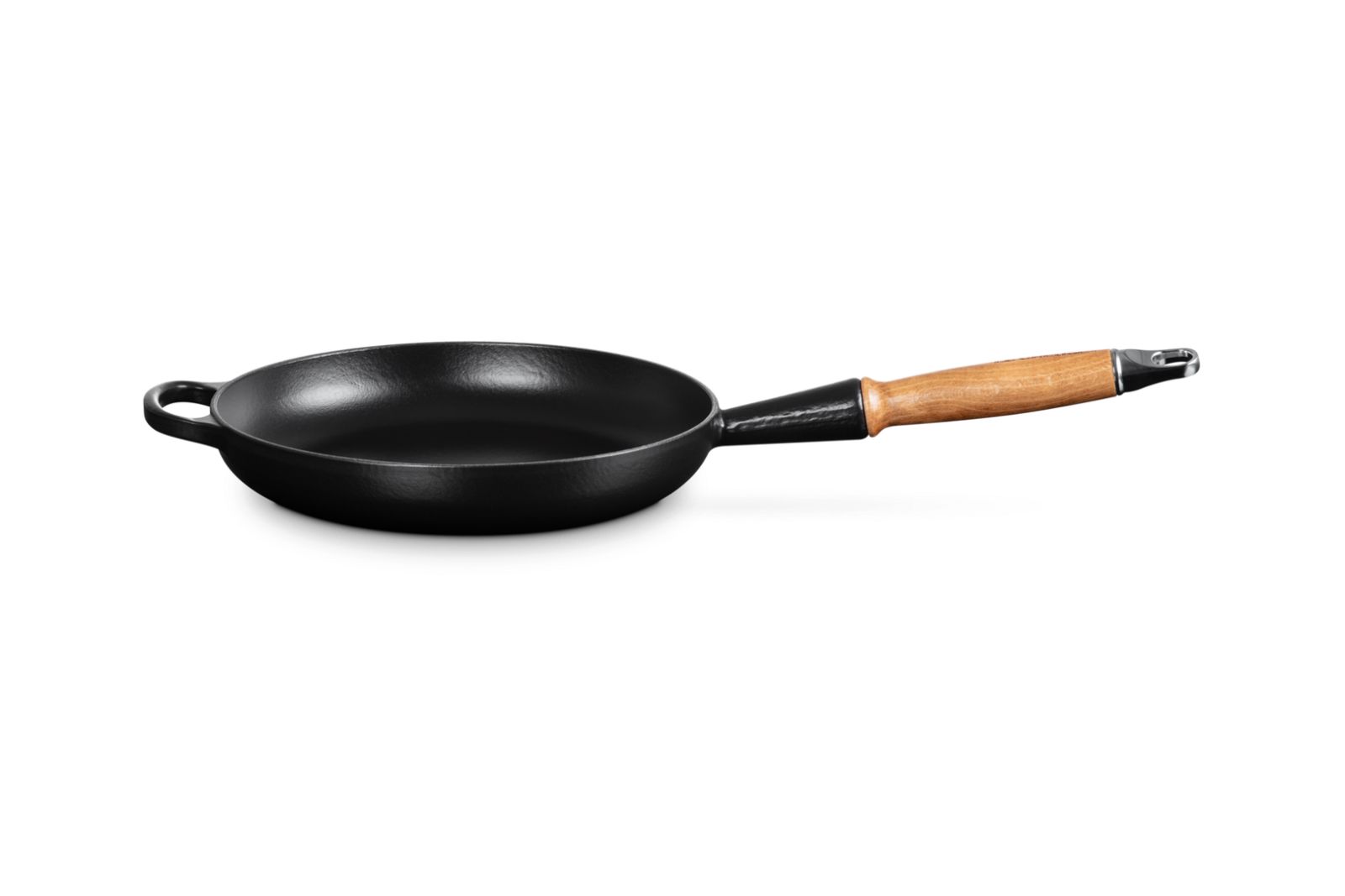 Signature Koekenpan in Geëmailleerd Gietijzer met Houten Handvat 28cm 2,6l Mat Zwart 