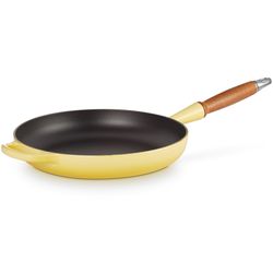 Le Creuset Koekenpan Signature in Geëmailleerd Gietijzer met Houten Handvat 28cm 2,6l Soleil 