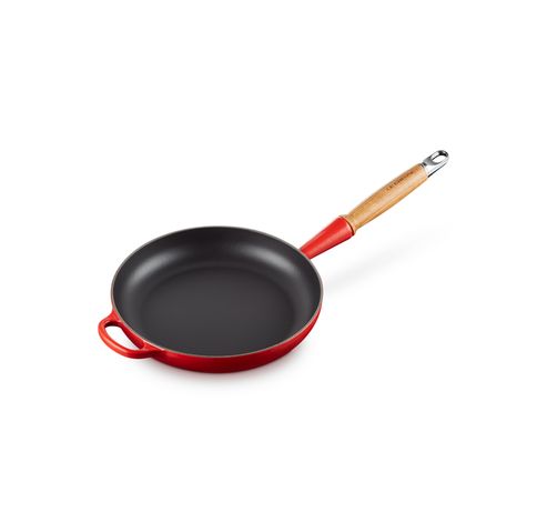 Poêle Signature en fonte émaillée avec manche en bois 28cm 2,6l Cerise  Le Creuset