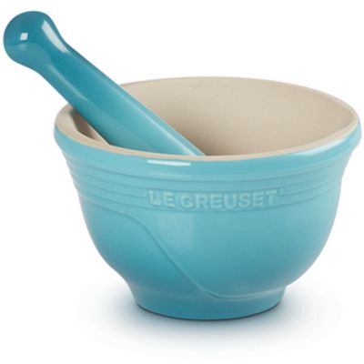 Vijzel in Aardewerk 0,3l Caribbean Blue  Le Creuset