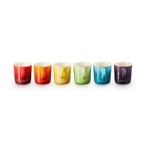 Koffietassen Rainbow Set van 6 in Aardewerk 0,2l 