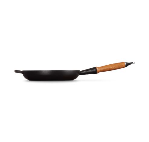 Poêle Signature en fonte émaillée avec manche en bois 26cm 2l Noir Mat  Le Creuset