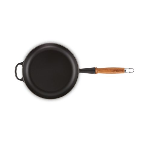 Poêle Signature en fonte émaillée avec manche en bois 26cm 2l Noir Mat  Le Creuset