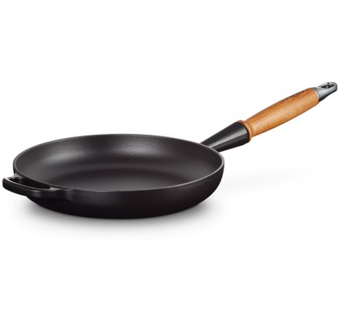 Poêle Signature en fonte émaillée avec manche en bois 26cm 2l Noir Mat  Le Creuset