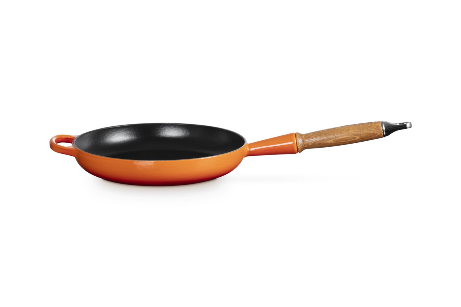 Signature Koekenpan in Geëmailleerd Gietijzer met Houten Handvat 24cm 1,6l Oranjerood 