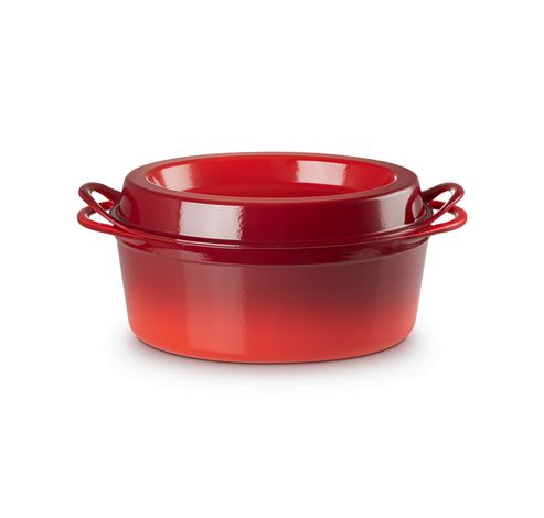 Doufeu® Ovaal in Geëmailleerd Gietijzer 32cm 7,2l Kersenrood  Le Creuset