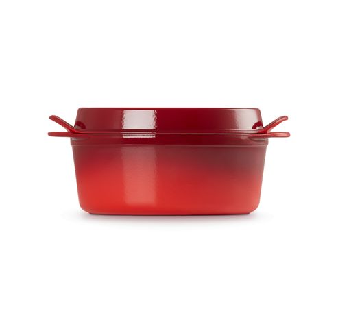 Doufeu® Ovaal in Geëmailleerd Gietijzer 32cm 7,2l Kersenrood  Le Creuset