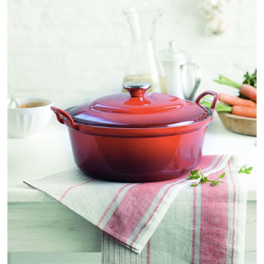 Le Creuset Stoofpotten Faitout in Geëmailleerd Gietijzer 28cm 4,9l Kersenrood