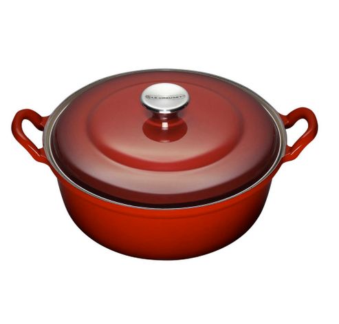 Faitout in Geëmailleerd Gietijzer 28cm 4,9l Cerise  Le Creuset