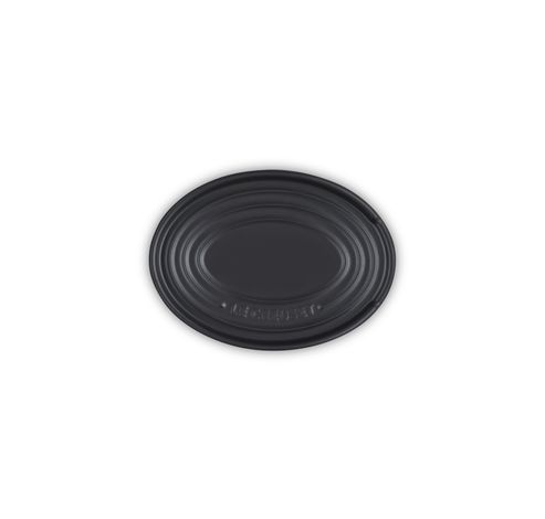 Porte Cuillère Ovale en Faïence Noir Mat  Le Creuset