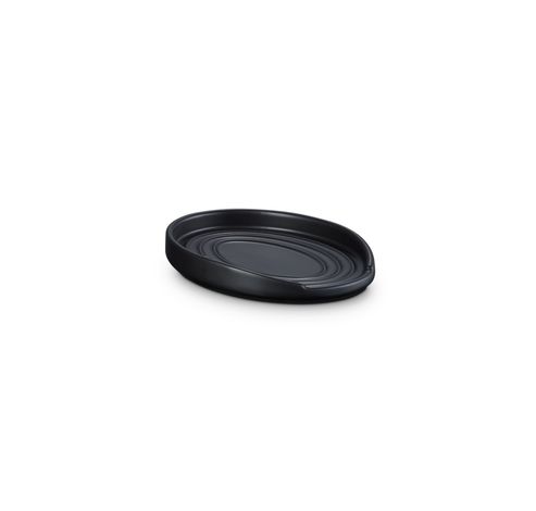 Porte Cuillère Ovale en Faïence Noir Mat  Le Creuset