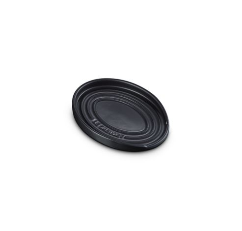 Porte Cuillère Ovale en Faïence Noir Mat  Le Creuset