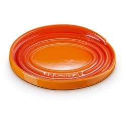 Le Creuset Porte Cuillère Ovale en Faïence Orange Rouge 