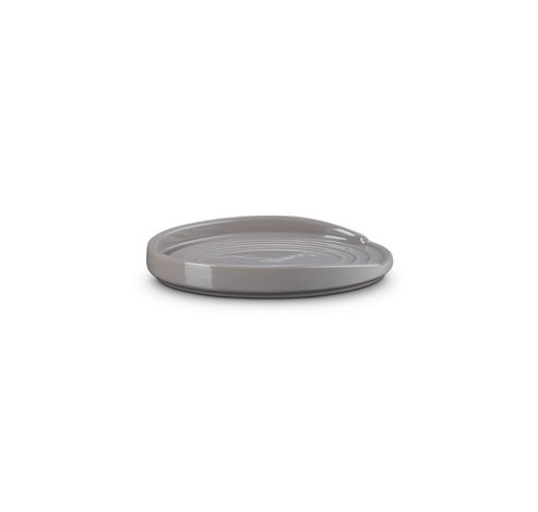 Porte Cuillère Ovale en Faïence Gris Brume  Le Creuset