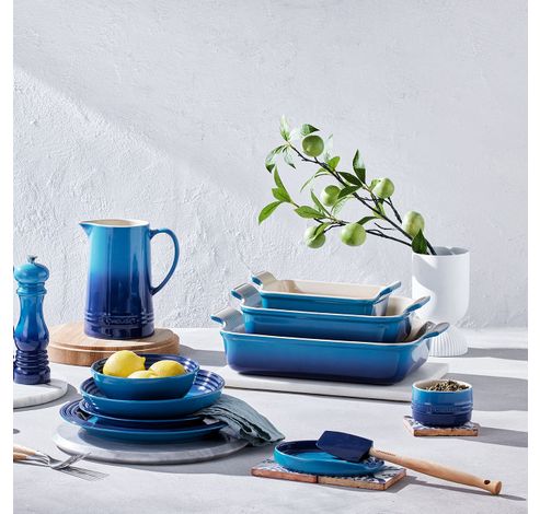 Porte Cuillère Ovale en Faïence Azur 15cm  Le Creuset