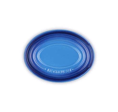 Porte Cuillère Ovale en Faïence Azur 15cm  Le Creuset