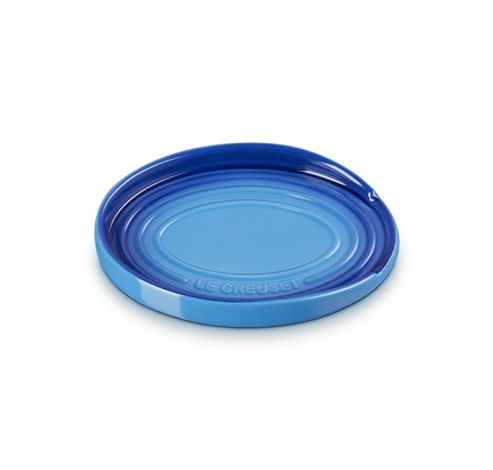 Porte Cuillère Ovale en Faïence Azur 15cm  Le Creuset