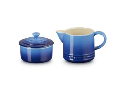 Signature Melk- en Suikerset in aardewerk Azure