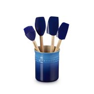 Coffret cadeau avec Pot Spatule en Faïence et 4 Spatules Premium Azur 