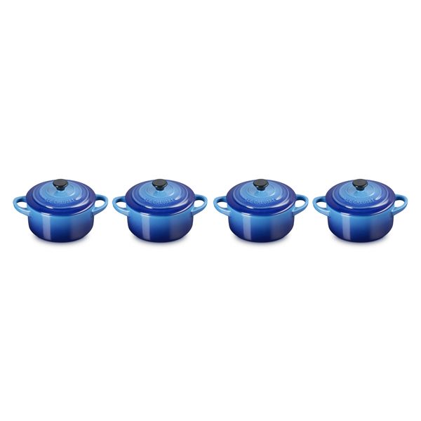 Mini Stoofpannen Set van 4 in Aardewerk Azure 10cm 0,2l 