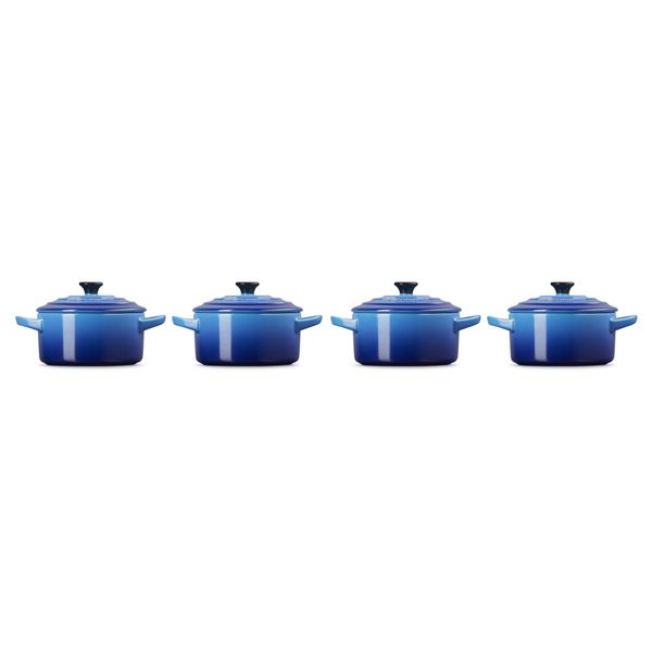 Mini Stoofpannen Set van 4 in Aardewerk Azure 10cm 0,2l 