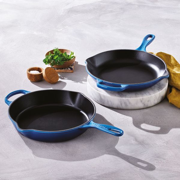 Le Creuset Skillet Hoog in Geëmailleerd Gietijzer Azure 26cm