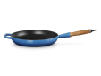Signature Koekenpan in Geëmailleerd Gietijzer met Houten Handvat 28cm 2,6l Azure