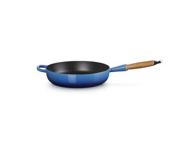 Signature Sauteuse in Geëmailleerd Gietijzer met Houten Handvat 28cm 3,6l Azure