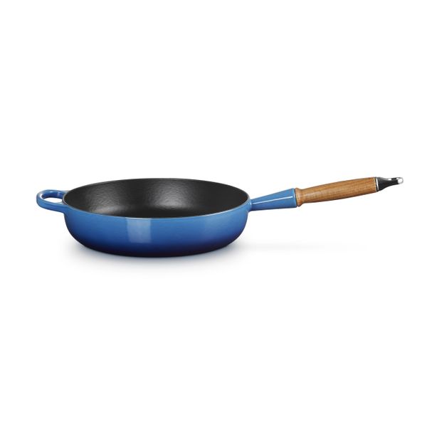 Sauteuse Signature in Geëmailleerd Gietijzer met Houten Handvat Azure 28cm 3,6l 