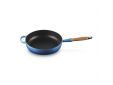Sauteuse Signature en Fonte Émaillée avec Manche en Bois Azur 28cm 3.6l