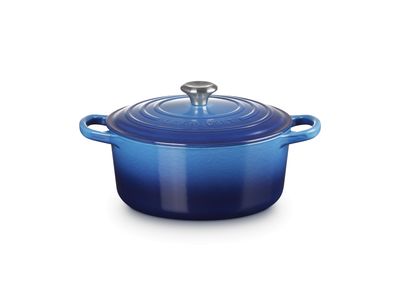 Stoofpan Rond in Geëmailleerd Gietijzer 22cm 3,3l Azure