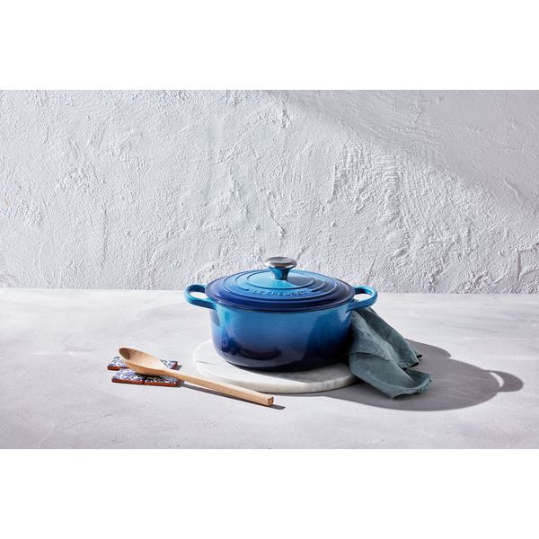 Stoofpan Rond in Geëmailleerd Gietijzer Azure 22cm 3,3l 