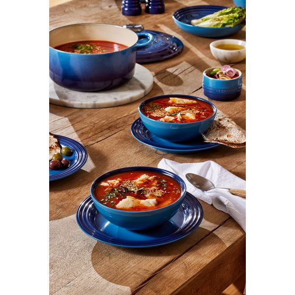 Le Creuset Stoofpan Rond in Geëmailleerd Gietijzer Azure 22cm 3,3l