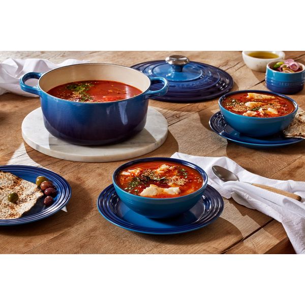 Le Creuset Stoofpan Rond in Geëmailleerd Gietijzer Azure 22cm 3,3l