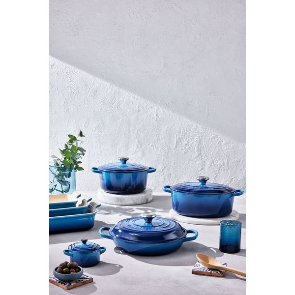 Le Creuset Stoofpan Rond in Geëmailleerd Gietijzer Azure 22cm 3,3l