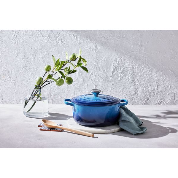 Stoofpan Rond in Geëmailleerd Gietijzer Azure 22cm 3,3l 