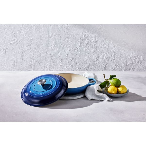 Le Creuset Stoofpan Rond in Geëmailleerd Gietijzer Azure 22cm 3,3l